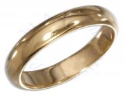 Unisex Gold Vermeil Smooth Rounded Wedding Band Ring 4mm