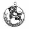 United States Of America Flag With Banner God Bless America Charm