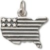 Patriotic American Flag In Shape Of United States Of America Charm