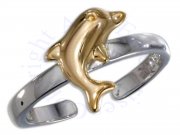 Gold Vermeil Dolphin Toe Ring
