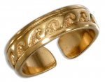 Gold Vermeil Waves Toe Ring