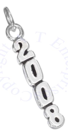Vertical Class Of "2008" Charm - Click Image to Close