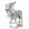 3D Detailed Standing Moose With Large Antlers Charm