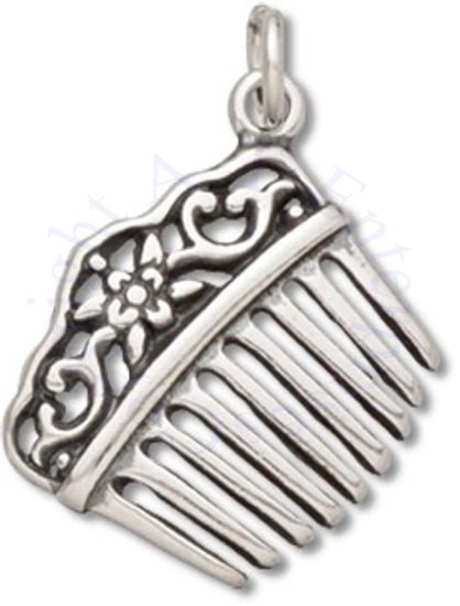 3D Victorian Style Hair Comb Charm - Click Image to Close