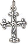 Vine Engraved Cross Charm