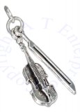 3D Violin Or Cello A Bow Musical Instrument Charm