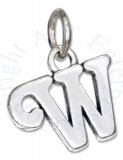 Scrolled Letter W Charm
