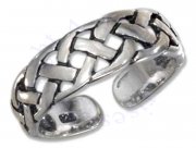 Wide Graduated Band Celtic Open Weave Toe Ring For Petite Toes