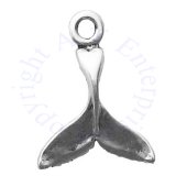 Sterling Silver 3D Mini Whale Tail Charm
