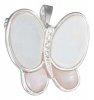 Mother Of Pearl Cubic Zirconia Butterfly Brooch Pin Or Pendant