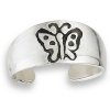 Wide Graduated Band Engraved Butterfly Adjustable Toe Ring