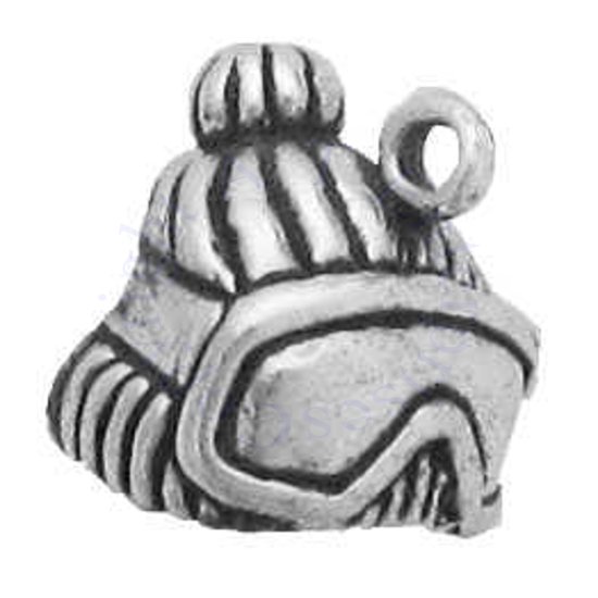 3D Winter Snow Ski Bobble Hat Charm With Snow Goggles - Click Image to Close