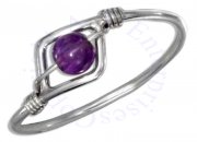 Amethyst Bead Wire Ring