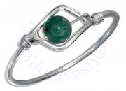 Green Aventurine Bead Wire Ring