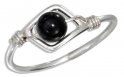 Wire Ring Black Onyx Beads
