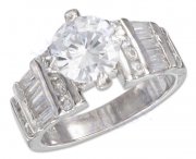 Cubic Zirconia Ring Baguette Band