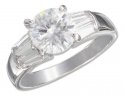Cubic Zirconia Ring Baguettes On Sides