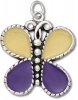 Large Yellow And Purple Enameled Butterfly Charm