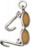 3D Yellow Enameled Round Moveable Sunglasses Charm