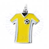 Yellow White Enameled Soccer Jersey Shirt Charm