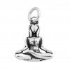 Sterling Silver Yoga Lotus Flower Pose Charm