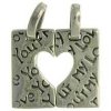 Square YOUR MY LOVE Puzzle Pieces Heart Charm