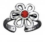 Imitation Garnet Daisy Flower Adjustable Toe Ring