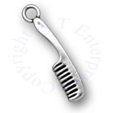 3D Small Mens Hair Comb Charm
