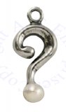 Question Mark Charm With Faux Pearl
