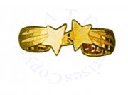 14k Yellow Gold Thin Adjustable Celestial Shooting Stars Band Toe Ring