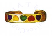 Enameled Hearts 14k Yellow Gold Thin Adjustable Band Toe Ring