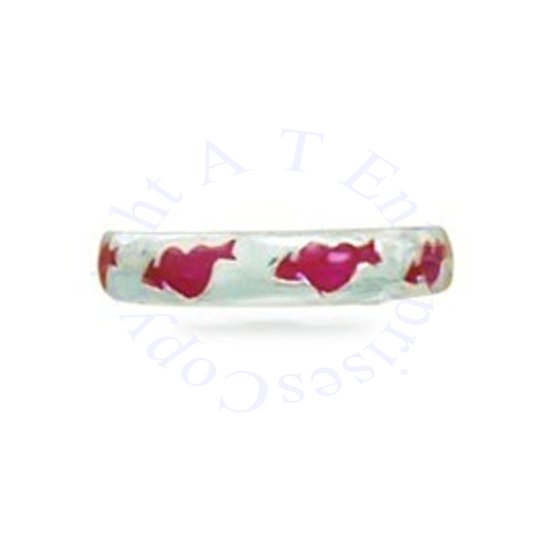 Red Enameled Arrow And Heart Thin Band Adjustable Toe Ring - Click Image to Close