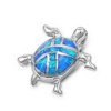 Small Turtle Pendant With 'X' Design Iridescent Opal Shell
