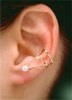 Sterling Silver Pierceless Left Right Ear Cuff Wrap Earrings Set With