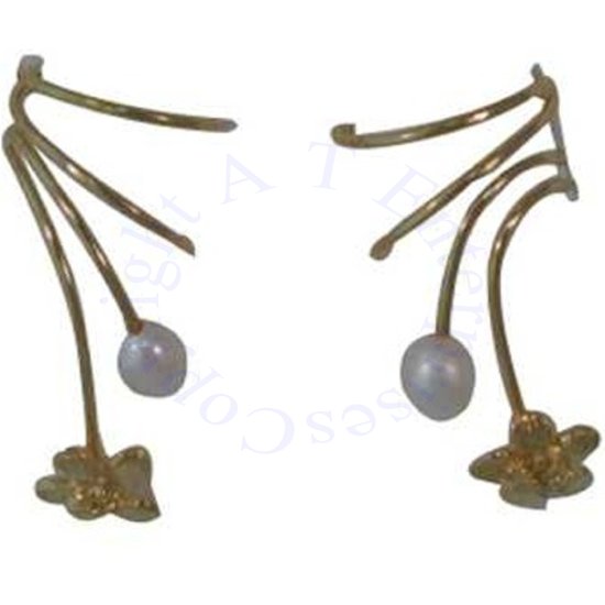Gold Vermeil Pierceless Right Only Ear Cuff Wrap Earring - Click Image to Close