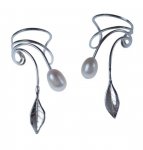 Sterling Silver Pierceless Left Right Ear Cuff Wrap Earrings With Fres