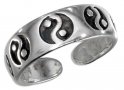 Sterling Silver Men's Yin Yang Adjustable Toe Ring