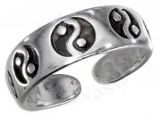 Sterling Silver Men's Yin Yang Adjustable Toe Ring