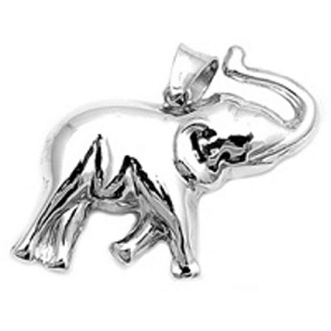 Sterling Silver Large Elephant 3D Two Sided Pendant Sterling Silver Large Elephant 3D Two Sided Pendant