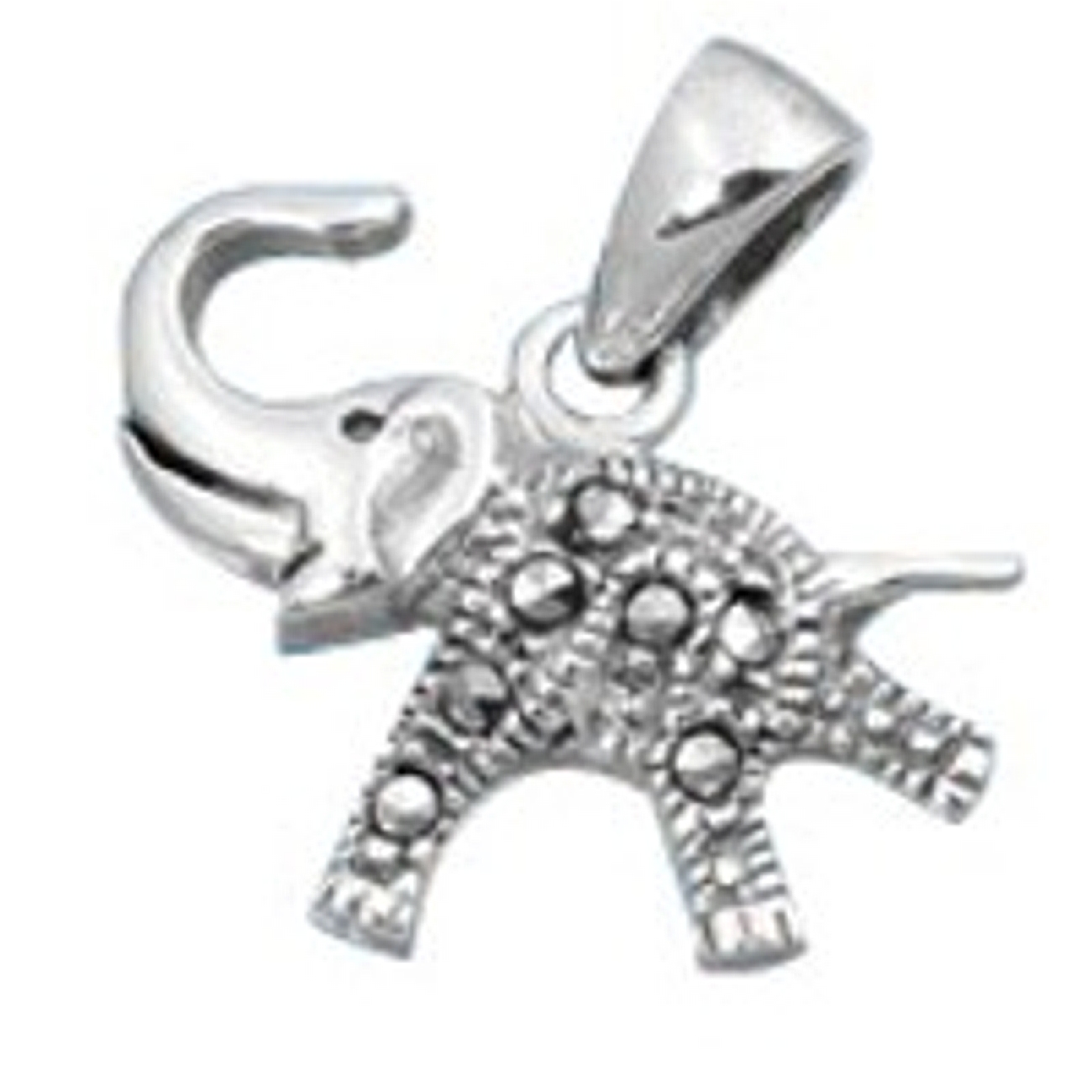 Sterling Silver Elephant With A Marcasite Body And Three Legs Sterling Silver Elephant With A Marcasite Body And Three Legs