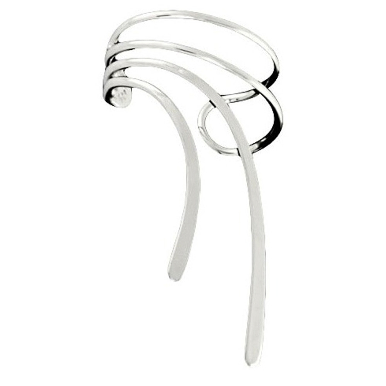 Left Only Sterling Silver Long Wave Ear Cuff Left Only Sterling Silver Long Wave Ear Cuff