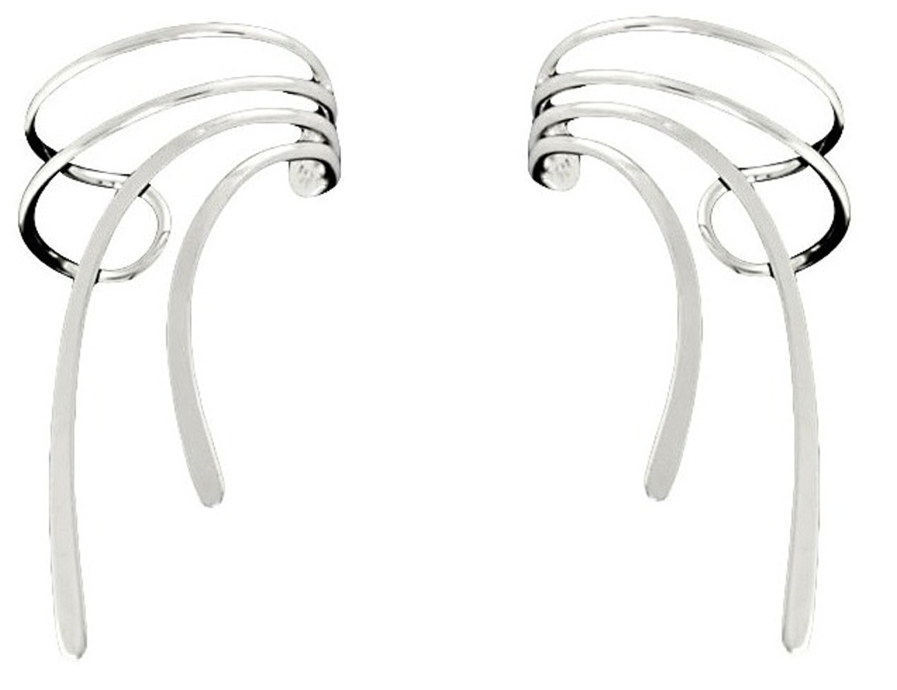 Sterling Silver Long Wave Ear Cuff Set Sterling Silver Long Wave Ear Cuff Set