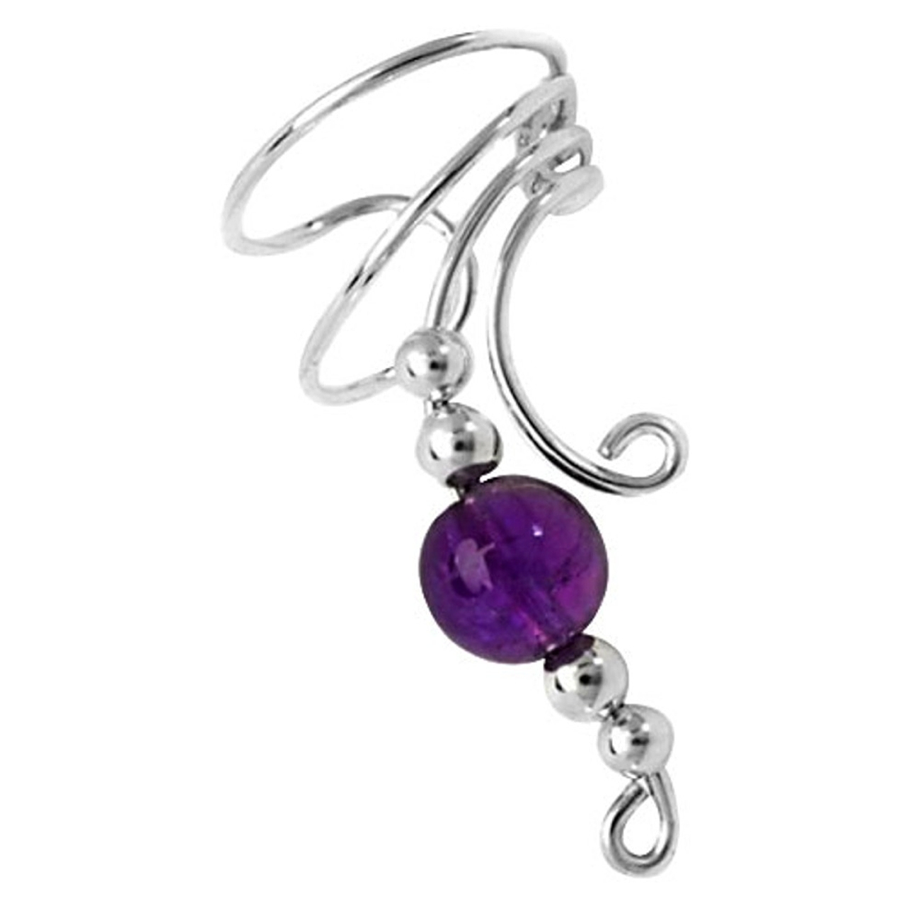 Right Only Purple Amethyst Wave Ear Cuff Wrap Right Only Purple Amethyst Wave Ear Cuff Wrap