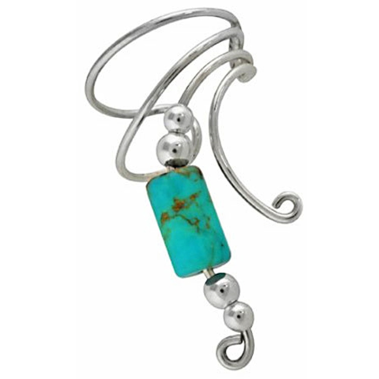 Right Only Turquoise Cylinder Wave Ear Cuff Wrap Right Only Turquoise Cylinder Wave Ear Cuff Wrap