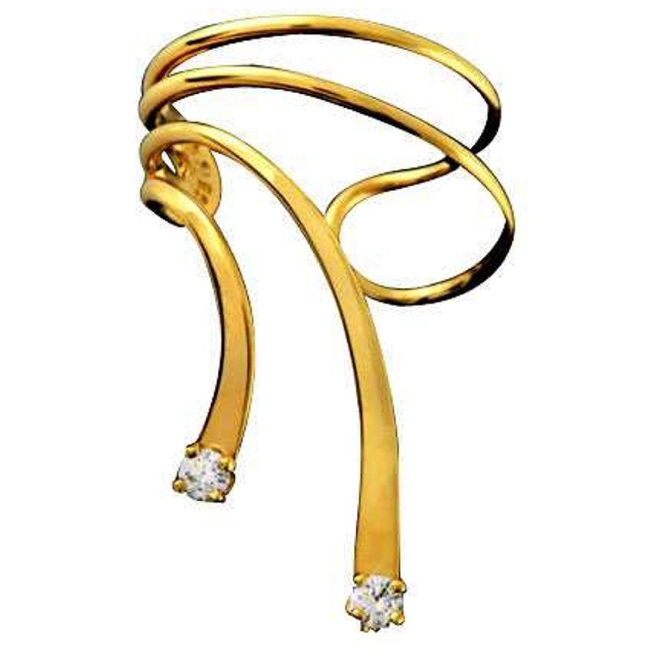 Left Only Gold Vermeil Cubic Zirconia Short Wave Ear Cuff Left Only Gold Vermeil Cubic Zirconia Short Wave Ear Cuff
