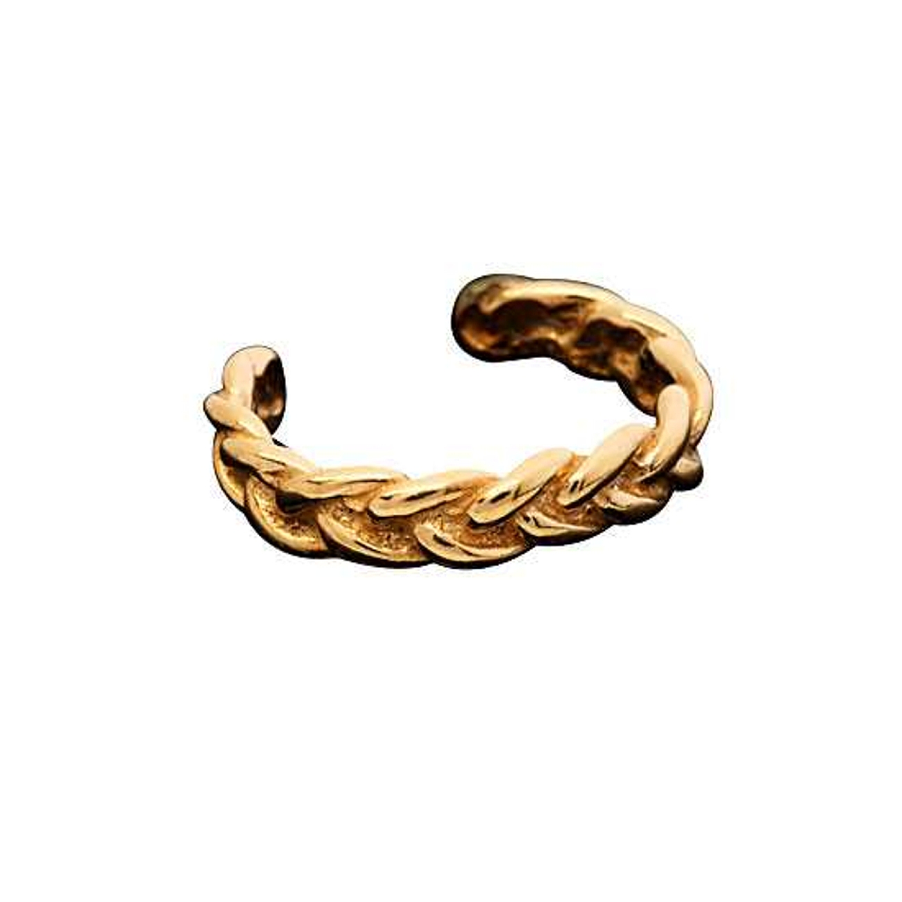 Left Or Right Gold Vermeil Pierceless Braided Band Ear Cuff Left Or Right Gold Vermeil Pierceless Braided Band Ear Cuff
