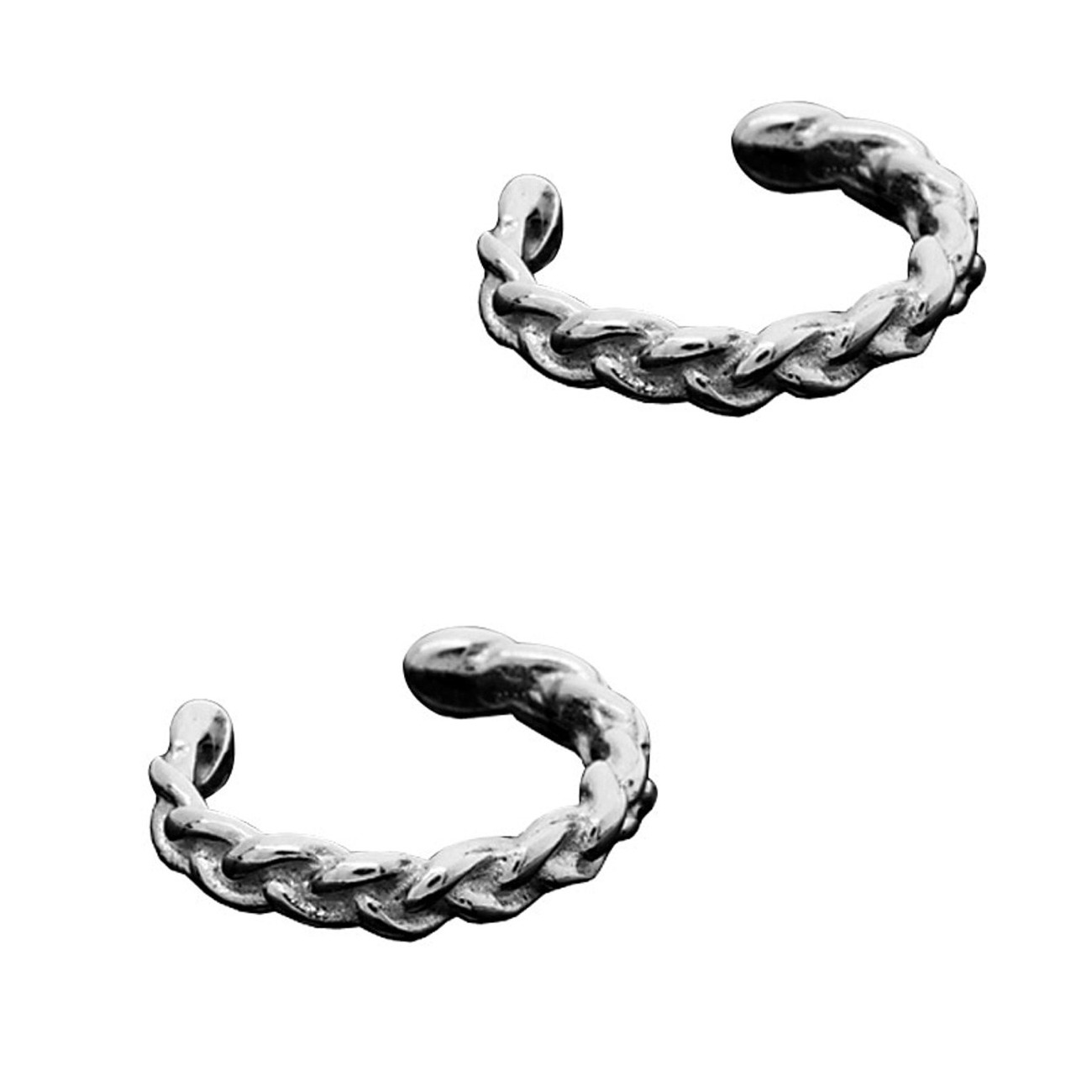 Left Or Right Pair Of Pierceless Small Braided Band Outer Ear Cuffs Left Or Right Pair Of Pierceless Small Braided Band Outer Ear Cuffs