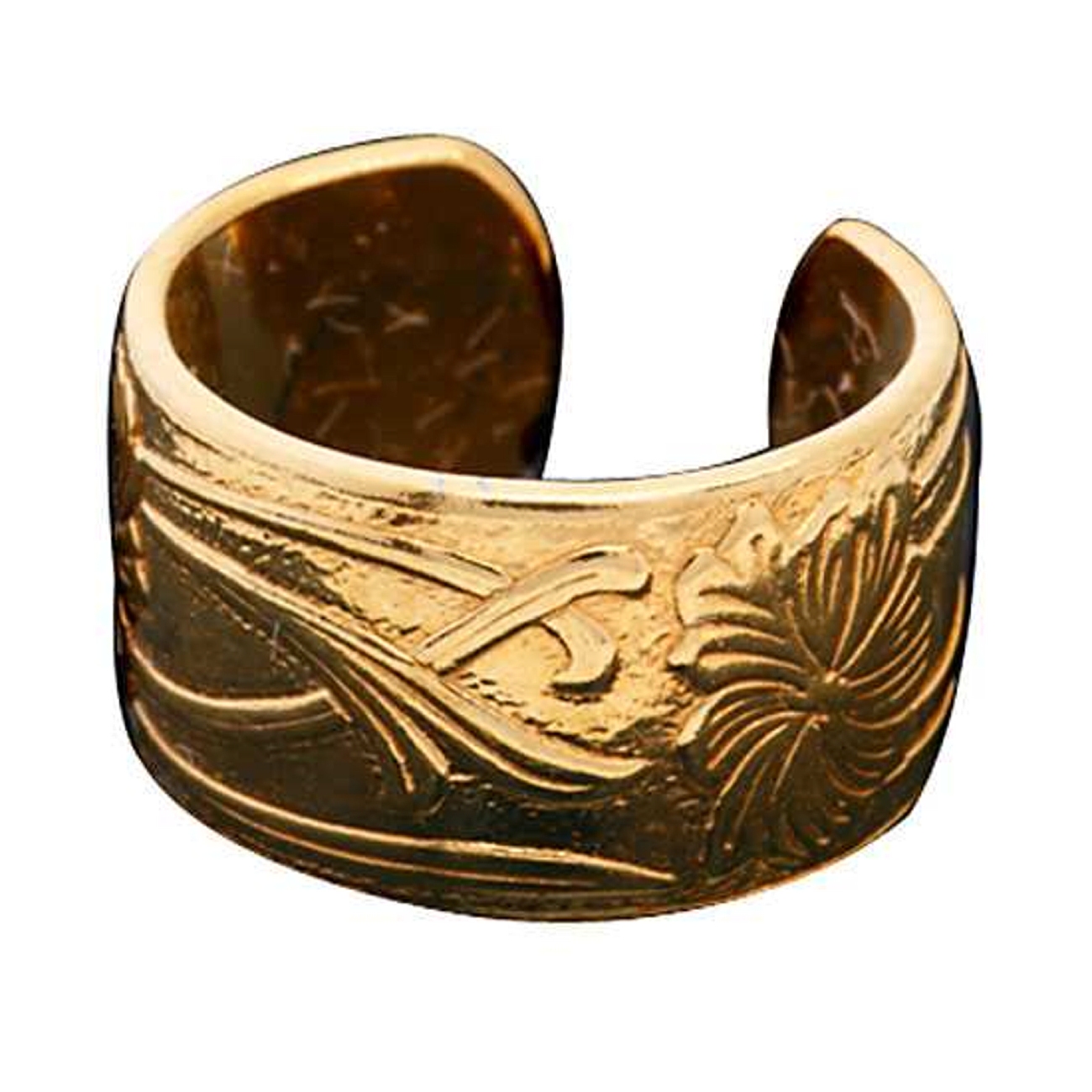 Left Or Right 14k Gold Vermeil Flower Design Band Middle Ear Cuff Left Or Right 14k Gold Vermeil Flower Design Band Middle Ear Cuff