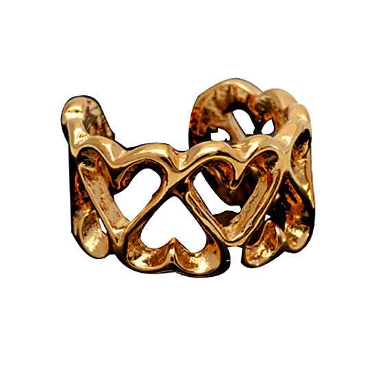 Single Gold Vermeil Pierceless Open Heart Band Ear Cuff Single Gold Vermeil Pierceless Open Heart Band Ear Cuff