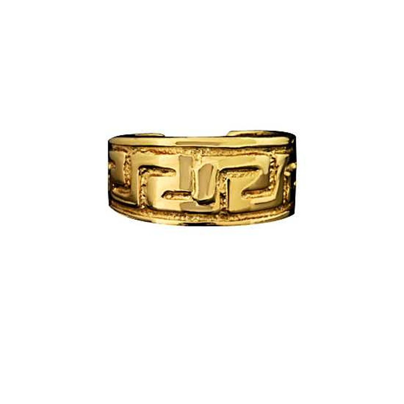 Single Gold Vermeil Pierceless Greek Key Band Ear Cuff Single Gold Vermeil Pierceless Greek Key Band Ear Cuff